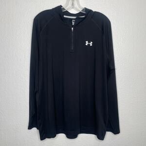 Under Armour Mens Shirt Size XL Black Long Sleeve Loose 1/4 Zip Unlined